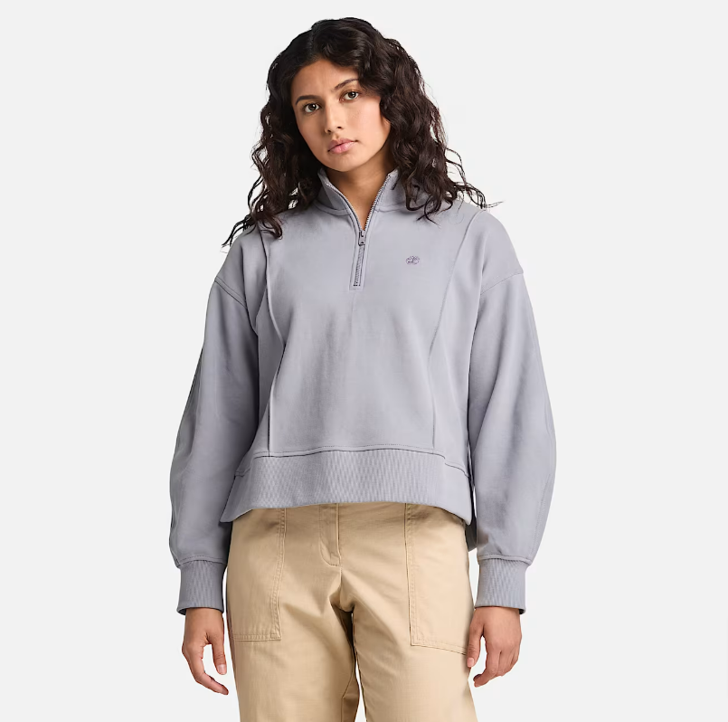 Women's Lush Quarter-Zip Sweatshirt, Quicksilver, large image number 0