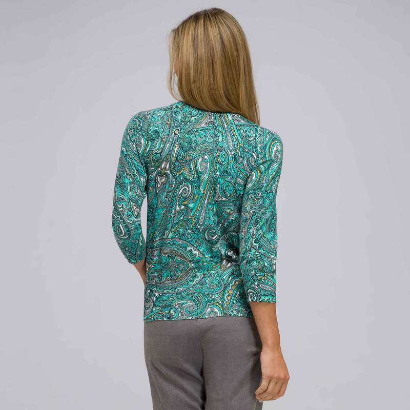 3/4 Sleeve Crew Neck Cardigan, Multi, large image number 1