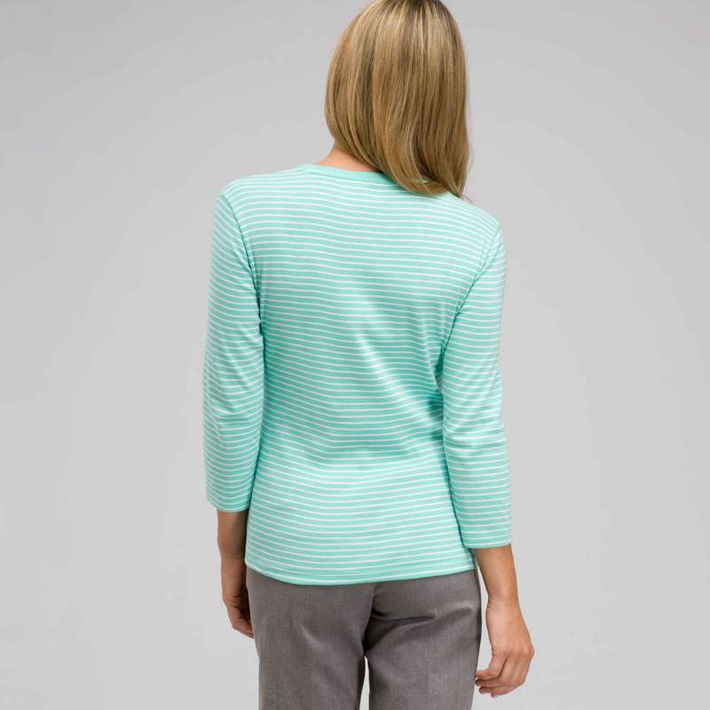 3/4 Sleeve V-Neck Top, Icy Mint Multi, large image number 1